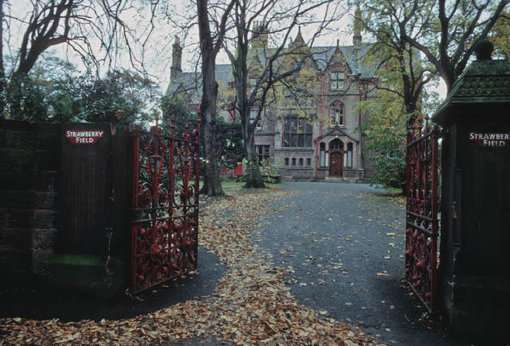 A photo of the old house at Strawberry Fields in Liverpool. Original source: Strawberry Field, Liverpool, strawberryfieldliverpool.com/our-gates.